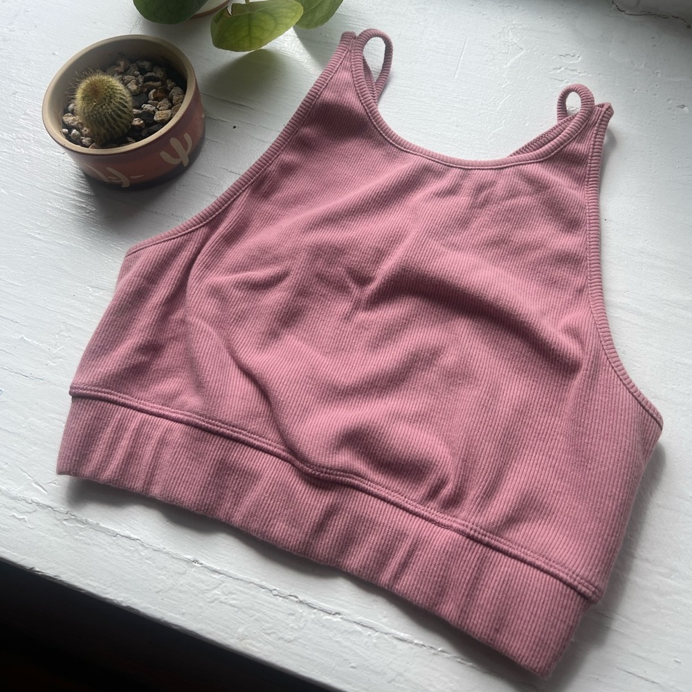 United By Blue EcoKnit Ribbed High-Neck Sports Bra